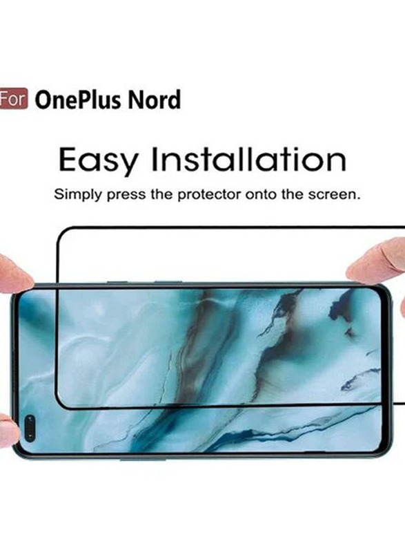 OnePlus Nord Tempered Glass Screen Protector, Black/Clear