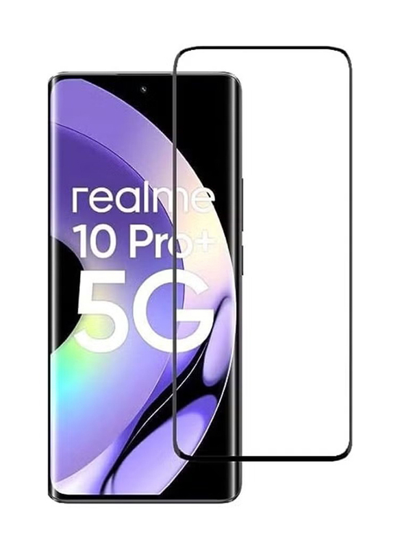 HYX Realme 10 Pro+ 5G 9H Hardness Full Glue HD Clarity Bubble Free Tempered Glass Screen Protector, Clear