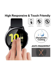 5D Full Curved Tempered Glass Screen Protector for Samsung Watch Active 2 44mm, Clear/Black