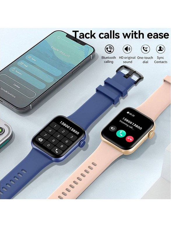 Curren 1.85 Full-Touch Bluetooth Calling Ip67 Waterproof Activity Tracker Smart Watch, Pink