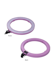 Andoer LED Bi-Colour Digital Ring Video Light, Pink/White