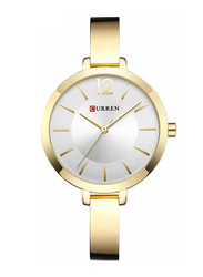 Curren Analog Watch for Women with Stainless Steel Band, Water Resistant, 9012, Gold-Silver