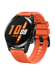 46mm Bluetooth Smartwatch, Full Touch, Round Fitness Tracker, Heart Rate Monitor, Bluetooth Call, Orange/Black