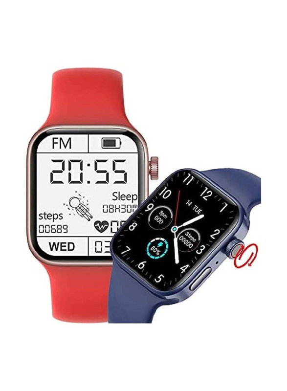 Series 7 44mm Smartwatch with Heart Rate, Body Temperature and Fitness Tracker & Call and Messages Alerts, Red
