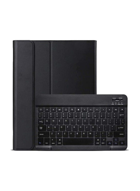 Bluetooth English Keyboard with Case Cover for Apple iPad 8th Generation, Deep Black