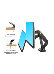 NB North Bayou Dual Monitor Desk Mount Stand Full Motion Swivel Computer Monitor Arm for Two Screens 17-27 Inch with 4.4 roughly 19.8lbs, Black