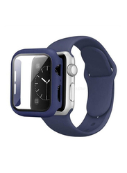 Silicone Smart Watch Band with Case for Apple Watch 45mm, Blue