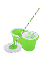 360 Degree Spinning Mop with Bucket & 2 Mop Heads for Home Cleaning, Green/White