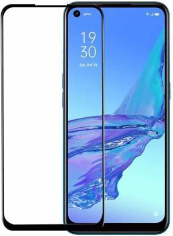 OPPO A53 Full Screen Tempered Glass Screen Protector, Clear/Black