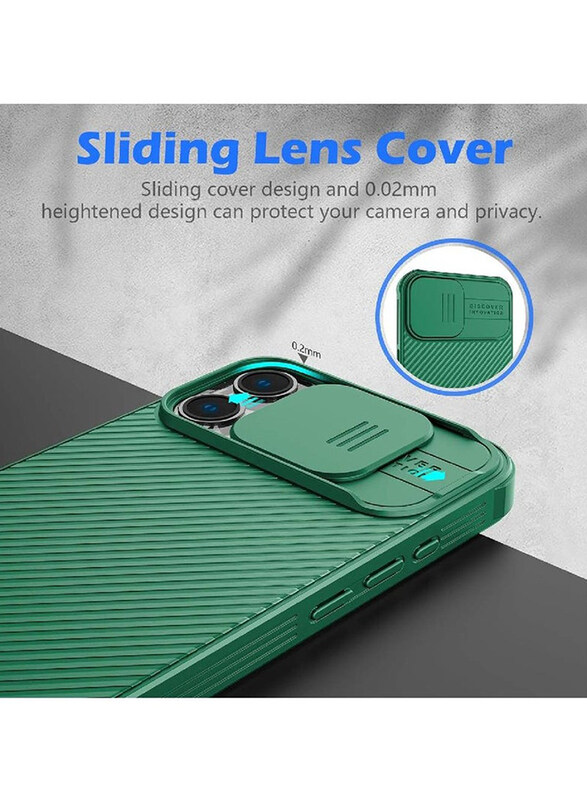 Nillkin Apple 15 Pro 6.1 Inch 2023 Cameshield Pro Mobile Phone Back Case Cover, Green