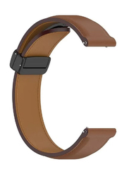 Perfii Genuine Cow Leather Folding Buckle Watch Strap for Huami Amazfit GTR 4 / GTR 4 Pro / GTR 3 / GTR 3 Pro / GTR2 / GTR2E, Brown