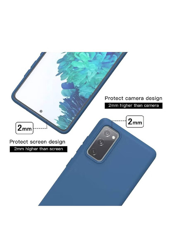 Samsung Galaxy S20 fe Soft Silicone Protective Mobile Phone Case Cover, Blue