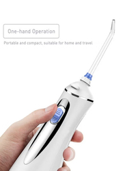 Waterpulse 240ml USB Rechargeable Portable Dental Cordless Water Flosser, V400, White/Blue