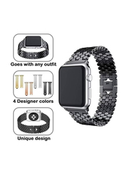 Stainless Steel Band for Apple iWatch Series 7/6/5/4/3/2/1/SE 42mm 44mm 45mm, Black