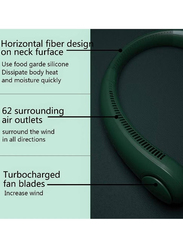 Portable Neck Fan Hands Free Bladeless 360° Cooling USB Rechargeable with 3 Wind Speed, Green