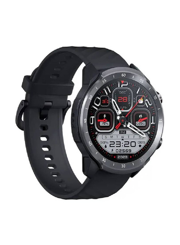 Mibro 1.39" A2 Sporty Bluetooth Calling Smartwatch with HD Screen, Round Dual Straps, Optical Heart Rate Sensor, SpO2 Sensor, Accelerometer, BT 5.3 Connectivity, 20M Waterproof 350mAh Battery, Black