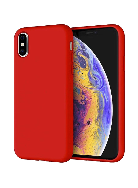 Apple iPhone X/Xs Microfiber Lining Silicone Protective Mobile Phone Case Cover, Red