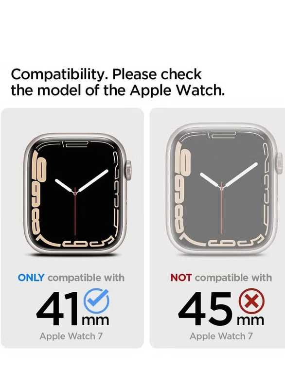 Thin Fit Case Cover for Apple Watch Series 7 41mm, Crystal Clear