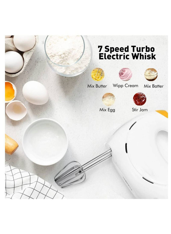 Professional Electric Handheld Food Hand Mixer, White