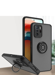 Xiaomi Poco X3 GT Matte Case Cover with 360 Degree Rotate Metal Magnetic Ring Kickstand Mobile Phone Case Cover, Black