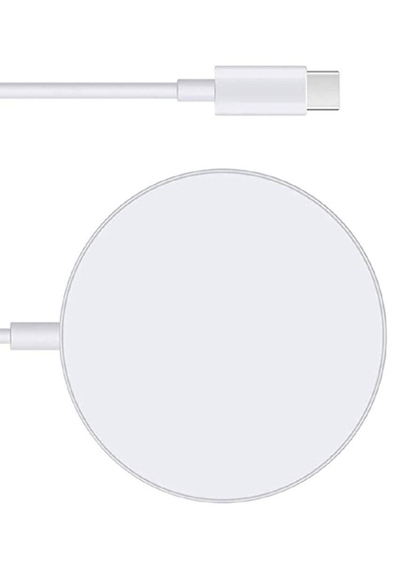 Fast Magnetic Wireless Magsafe Charger Pad Compatible with Apple iPhone 12/12 mini/12 Pro/12 Pro Max, 15W, White