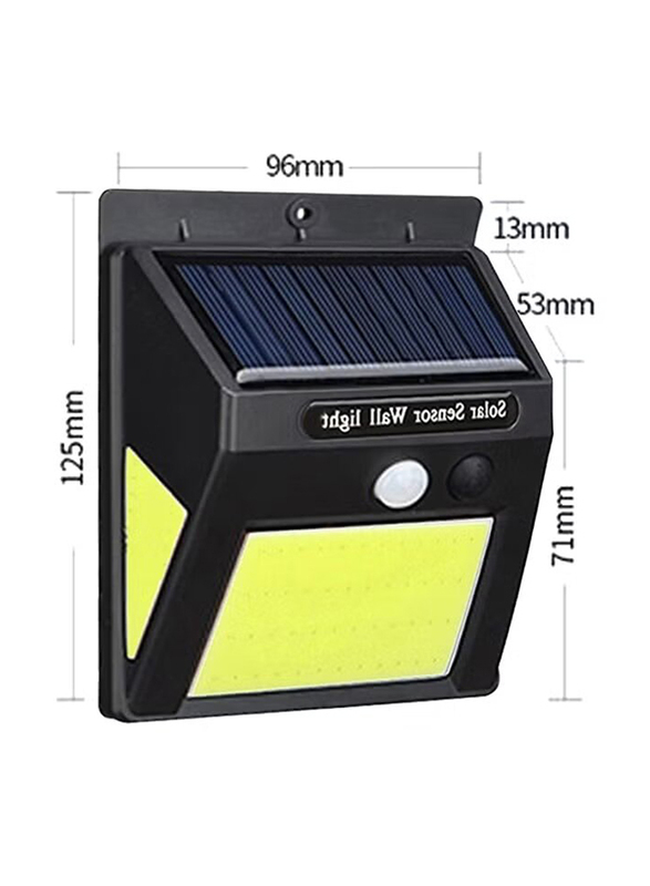 60 LED COB Motion Sensor Solar Light, Black