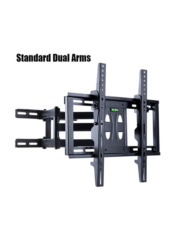 Dual Monitor Arm Television Screw Bracket Multi-directional Motion for 26-55 Inch, 22-50 Inch LCD/LED TV's, Black