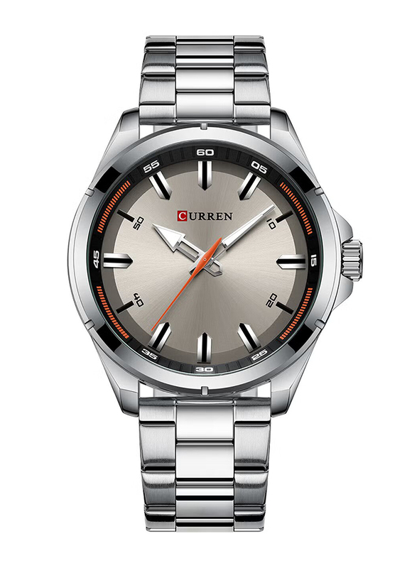 Curren Analog Watch for Men with Stainless Steel Band, Water Resistant, 8320-1, Silver