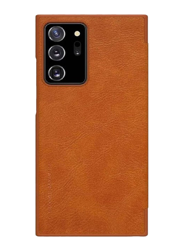 Nillkin Samsung Galaxy Note 20 Ultra Qin Leather Mobile Phone Flip Case Cover, Brown