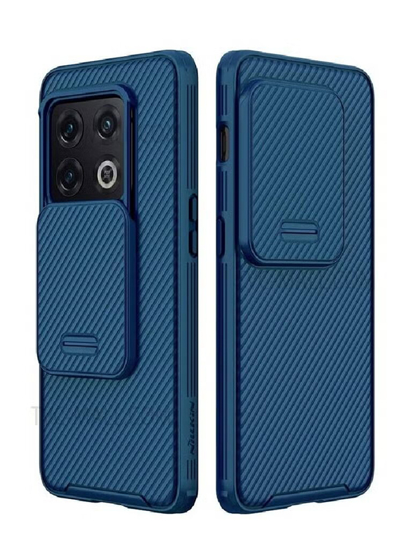 Ultra Slim Protective Camshield Slide Camera Frosted Shield Mobile Phone Case Cover for OnePlus 10 Pro 5G, Blue