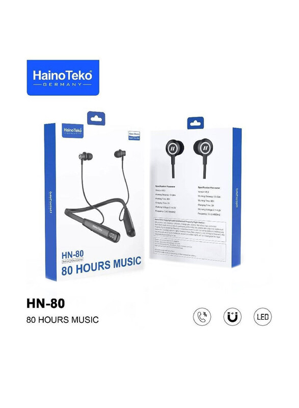 

Haino Teko Germany ENC HN-80 Wireless Bluetooth Neckband Earphone, Black