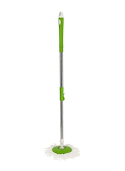 Royalford Easy 360 Degree Spinning Mop & Bucket Set with Extended Ergonomic Handle & Easy Wring Dryer Basket for Home, Kitchen & Floor Cleaning, Green/White