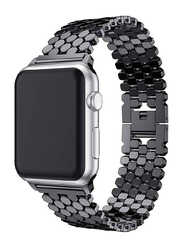 Stainless Steel Strap for Apple Watch Series 7/6/5/4/3/2/1/SE 42mm 44mm 45mm, Black