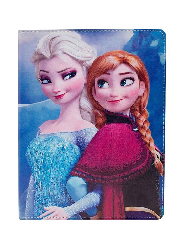 

Generic Apple iPad 9th Generation Protective Kids Leather Sisters Elsa & Anna Printed Smart Flip Case Cover, Multicolour