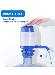 XiuWoo Free Hand Pressure Drinking Dispenser, White/Blue