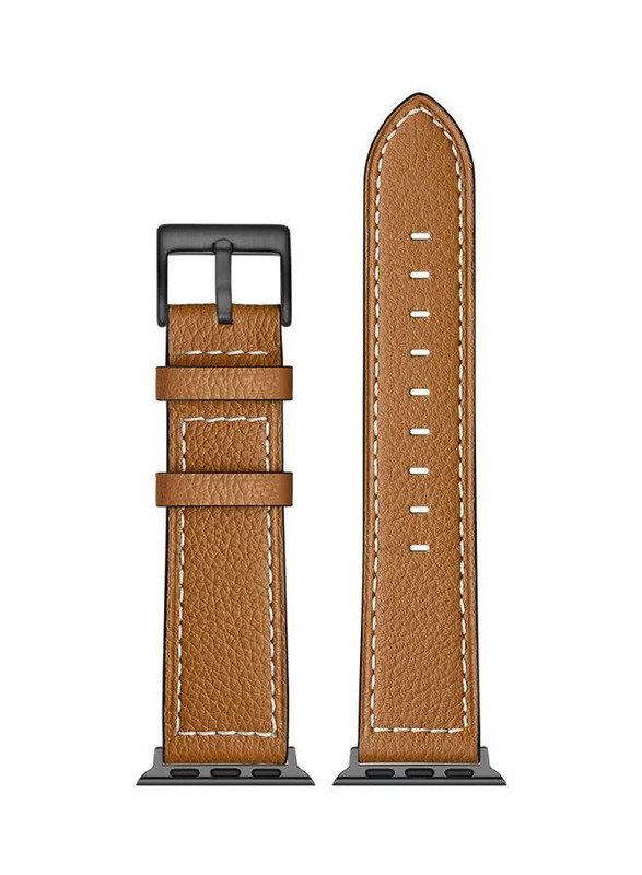 Perfii Replacement Band For Apple Watch Series 5/4/3/2/1 44/42 mm Camel Brown