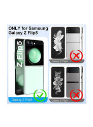 Olliwon Samsung Galaxy Z Flip 5 Transparent Hard Thin PC Lightweight Protective Mobile Phone Case Cover, Clear