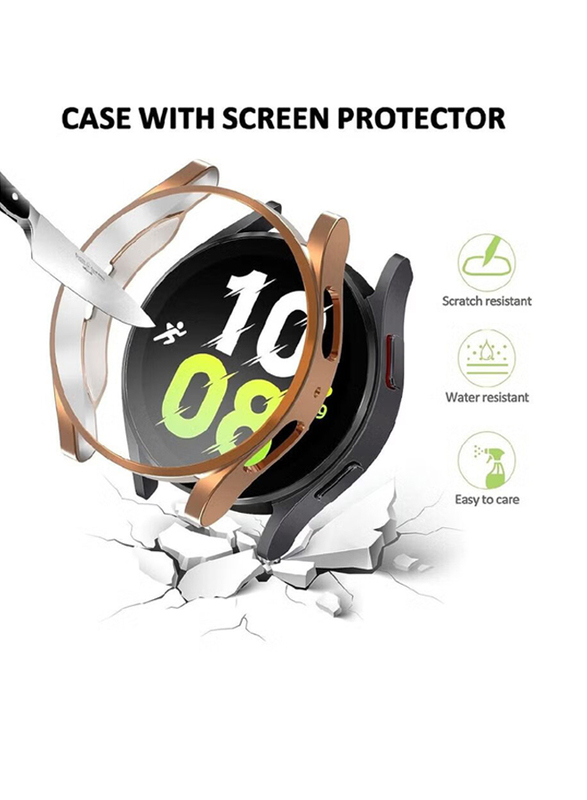 ZooMee Protective Ultra Thin Soft TPU Shockproof Case Cover for Samsung Galaxy Watch 4 44mm, Rose Gold