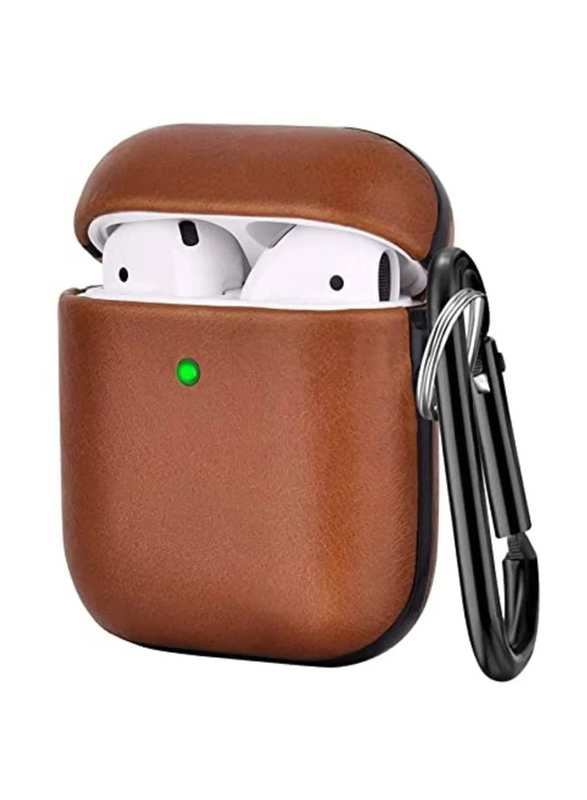 Apple AirPods 1/2 Leather Protective Case Cover, Brown