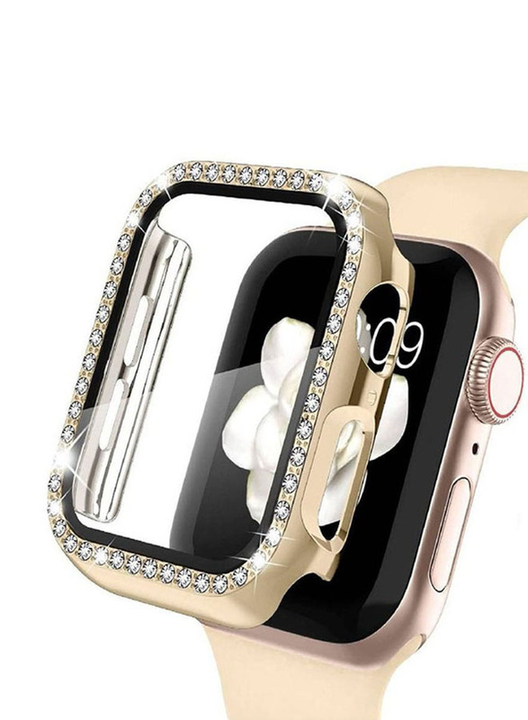 Diamond Apple Watch Cover Guard Shockproof Frame Compatible for Apple Watch 41mm, Gold