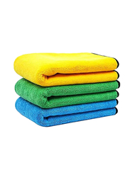 3-Piece Car Cleaning Microfiber Towels for Car Drying, Multicolour