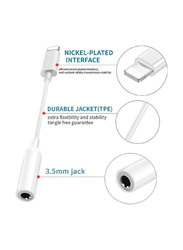 2-Piece Headphone Jack Adapter, Lightning to 3.5 mm Jack for Apple Devices, White