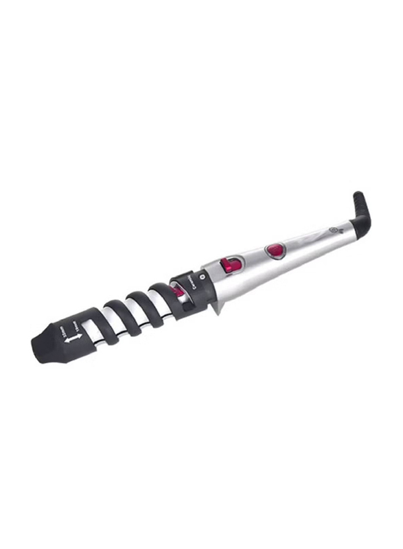 Arabest Spiral Tube Hair Curler with Ceramic Coating, Silver/Black