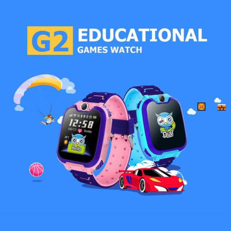 Kkmoon Docooler - G2 Intelligent Kids Smartwatch with Built-in 7 Children Puzzle Games & Built-in 5 Languages, Pink
