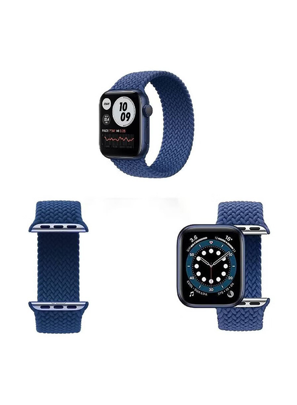 Braided Solo Loop Watch Band for Apple Watch Series 7 45mm, Blue