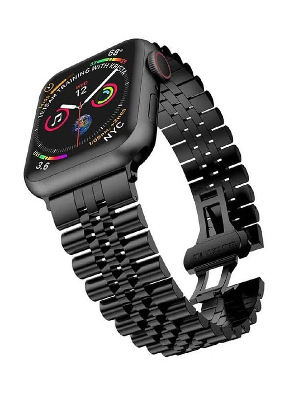 

Generic Stainless Steel Solid Metal Bracelet Strap for Apple Watch Series 7 6 5 4 3 2 SE 45mm / 44mm / 42mm, Black
