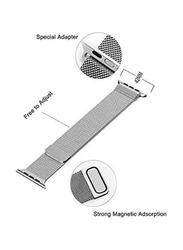 Replacement Milanese Loop Strap for Apple iWatch Series Band 42/44mm, Silver