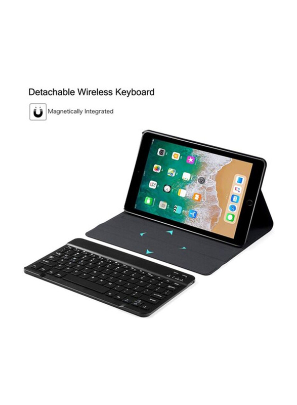 Ntech Detachable Bluetooth English Keyboard with Brushed Appearance & Great Touch Feeling for iPad 9.7" (6th Gen) 2018/iPad Pro (5th Gen) 2017/iPad Air 1/2, Black