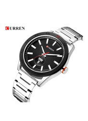Curren Analog Watch for Men with Stainless Steel Band, 8331, Silver-Black