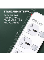 XiuWoo 4-Socket Power Strip with 4-USB Ports Extension Board, White